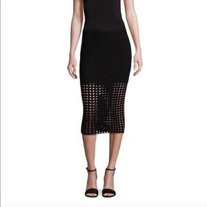 Alexander Wang Black Circle Hole Jacquard Skirt